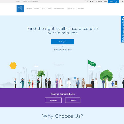 bupa.com.sa website design