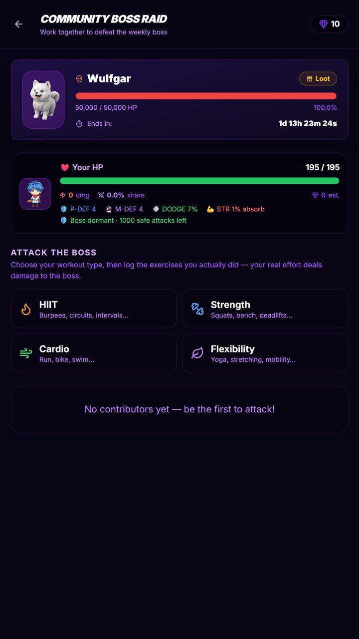 Community boss raid screen